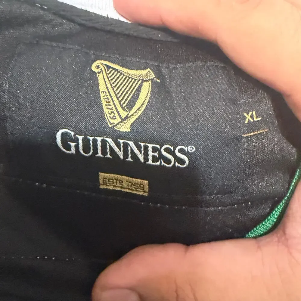 Guinness Beer Ireland Toucan Hockey Jersey Mens XL Black Embroidered 1759 - Picture 4 of 9